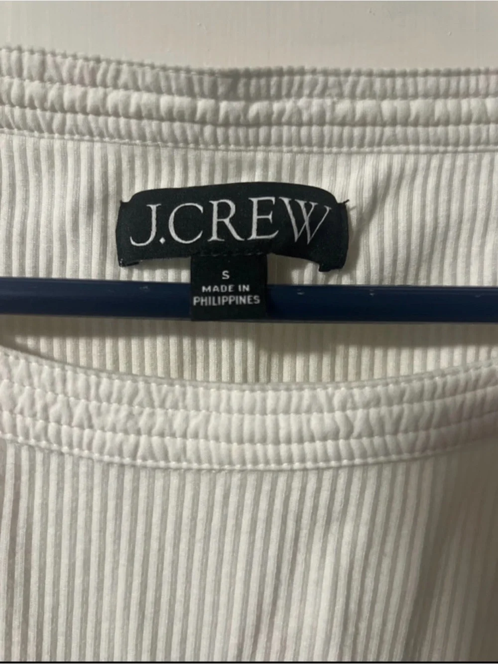J. Crew White Puff-Sleeve Ribbed Tee